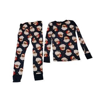 Old Navy Santa Print Kids Pajama Set - Navy and Red